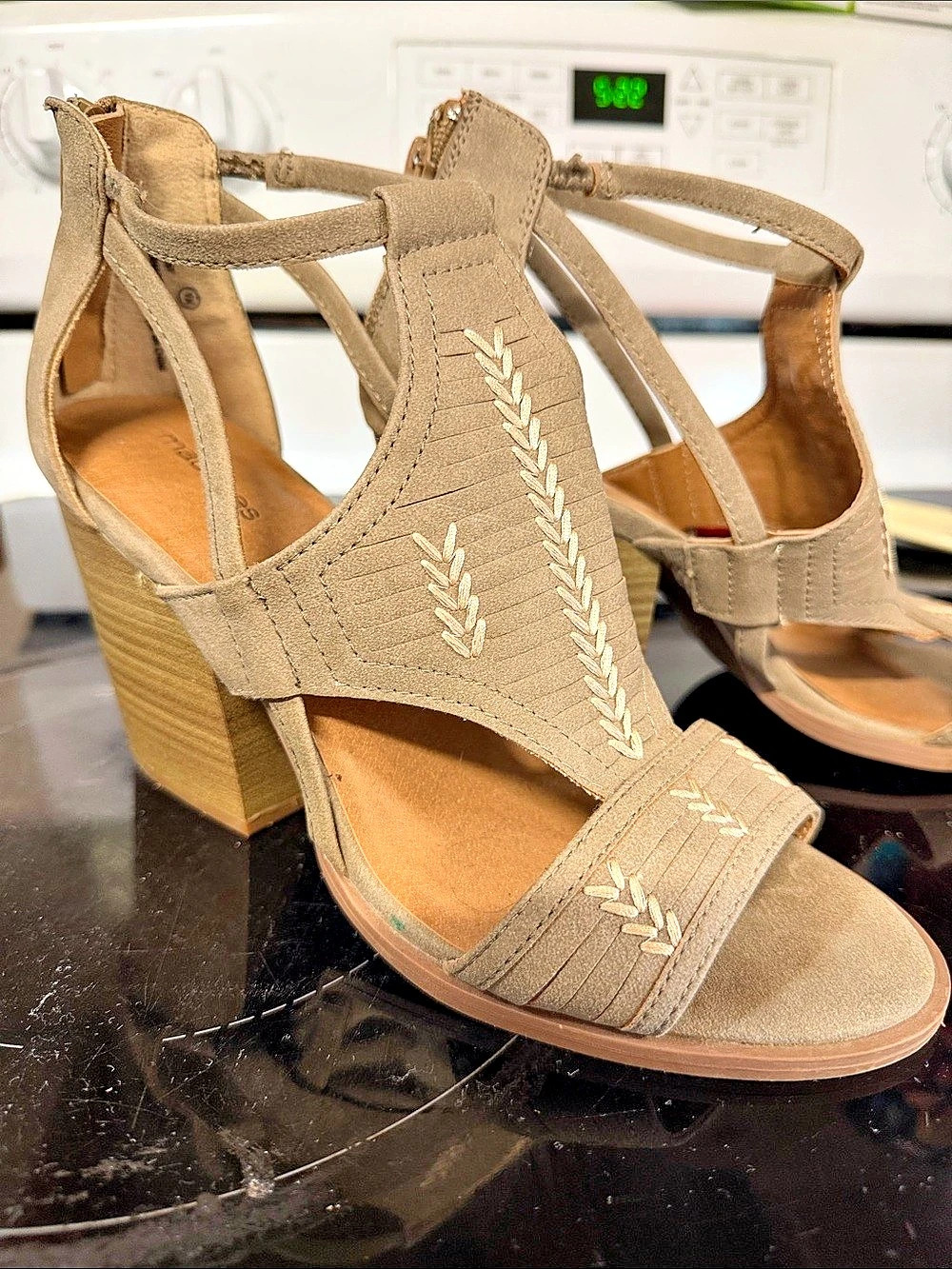 Maurices Embroidered Wedge Sandals in Brown